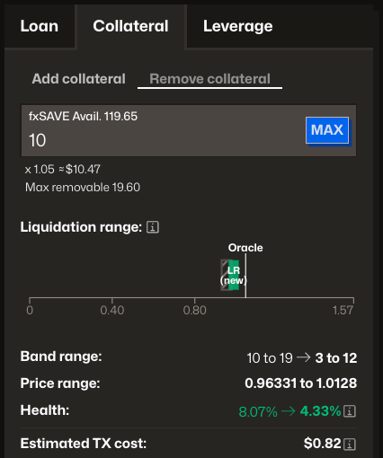 Remove collateral interface