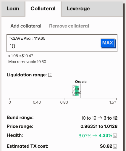 Remove collateral interface